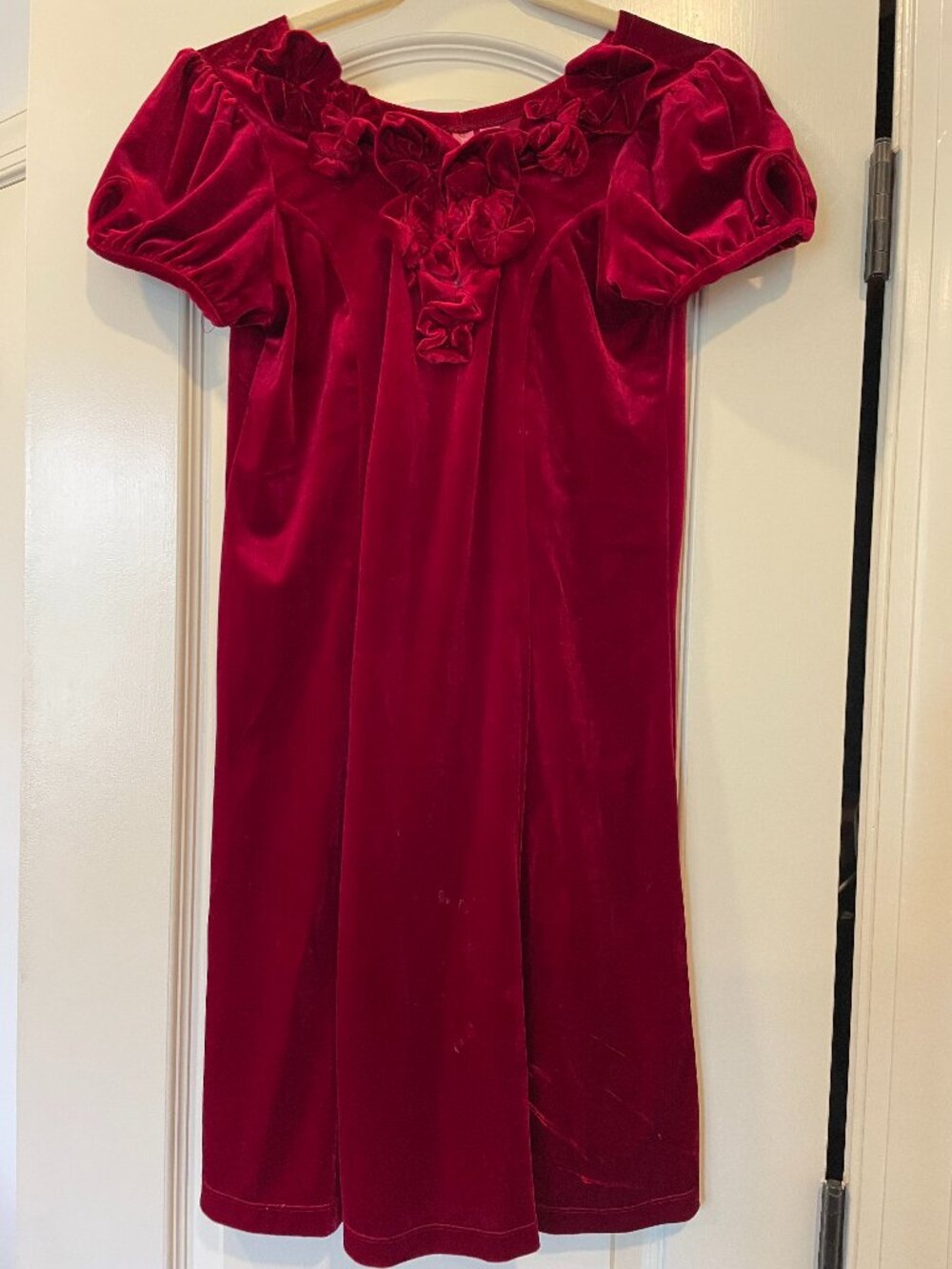 Girl's Red Velvet Dress